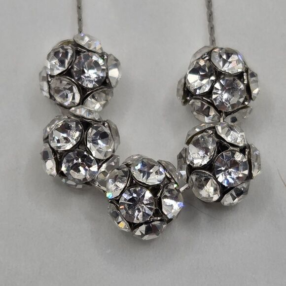 Charming Charlie Silver Tone Floating Crystal Beaded Necklace 18 in. - Picture 3 of 5